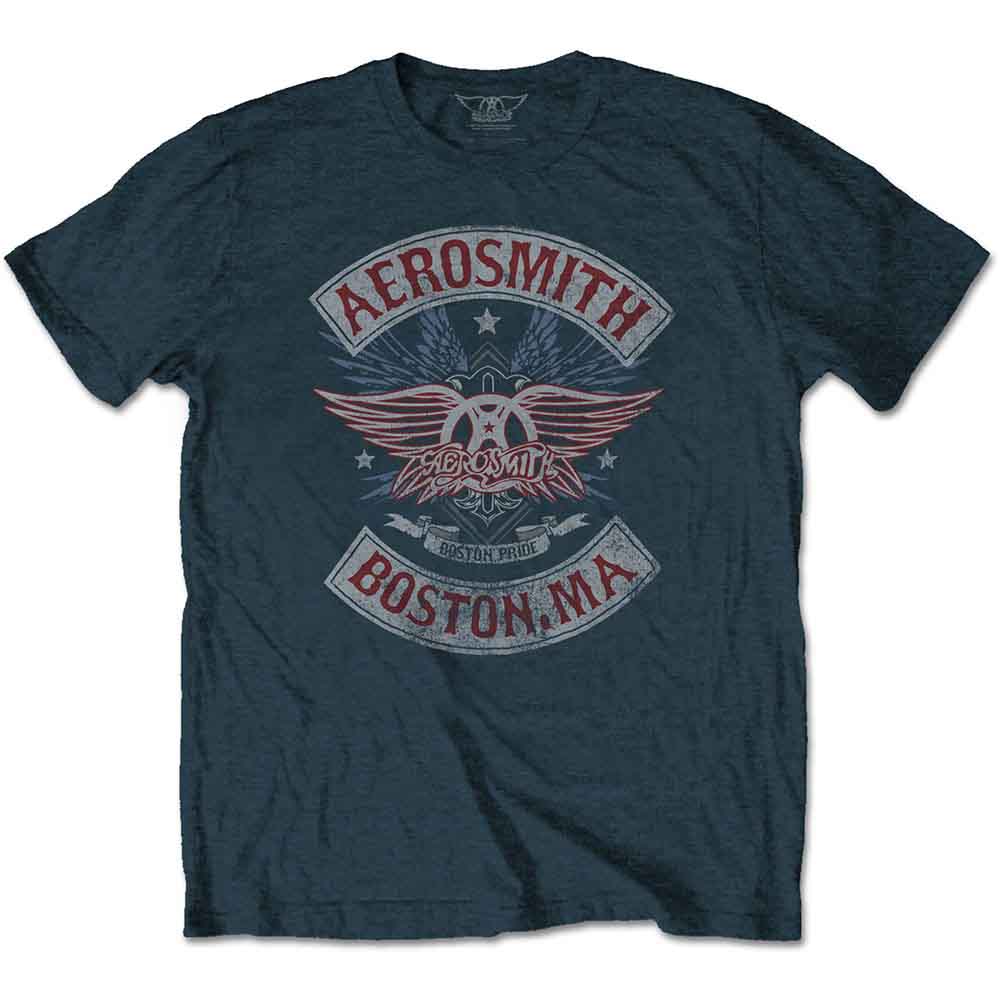 Aerosmith Boston Pride T Shirt Blue