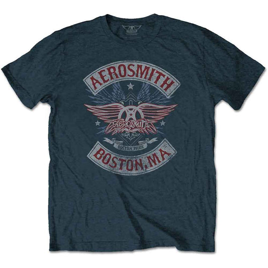 Aerosmith Boston Pride T Shirt Blue