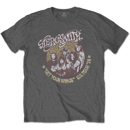 Aerosmith Cheetah Print T Shirt Grey