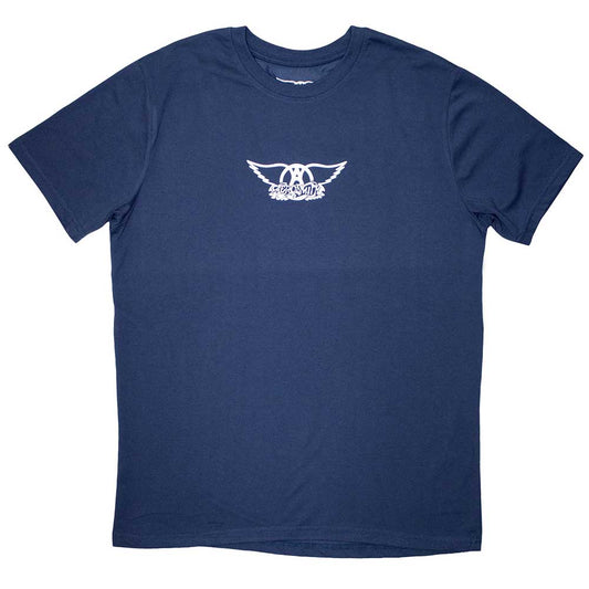 Aerosmith Mini Wings Logo T Shirt Blue
