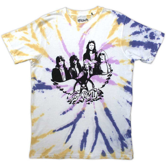 Aerosmith Photo Wings Mens Tie Dye T Shirt