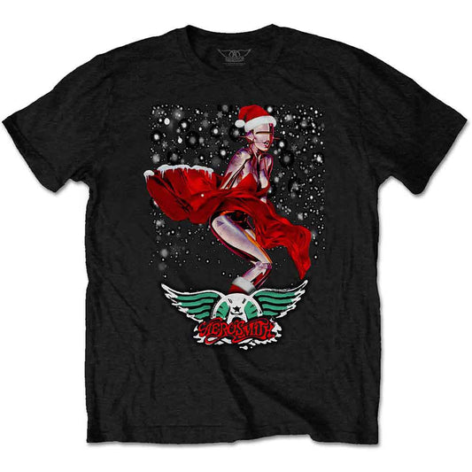 Aerosmith Robo Santa T Shirt Black