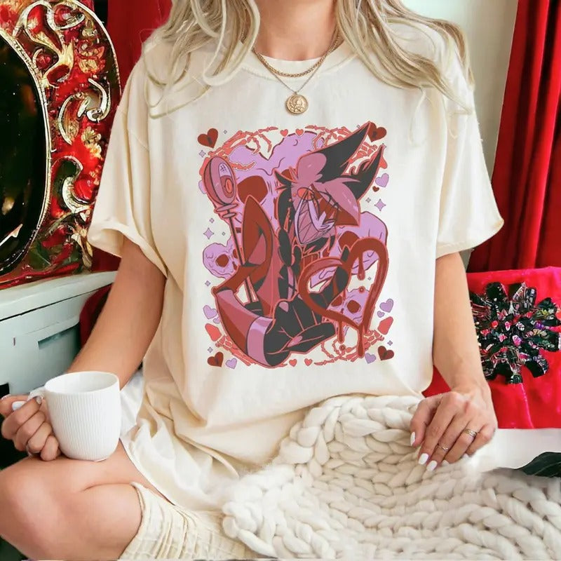 alastor smile shirt, merch hazbin hotel sweatshirt, angel dust fan art, Birthday gift for fan, alastor smile womenswear sweater