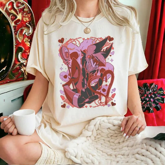 alastor smile shirt, merch hazbin hotel sweatshirt, angel dust fan art, Birthday gift for fan, alastor smile womenswear sweater