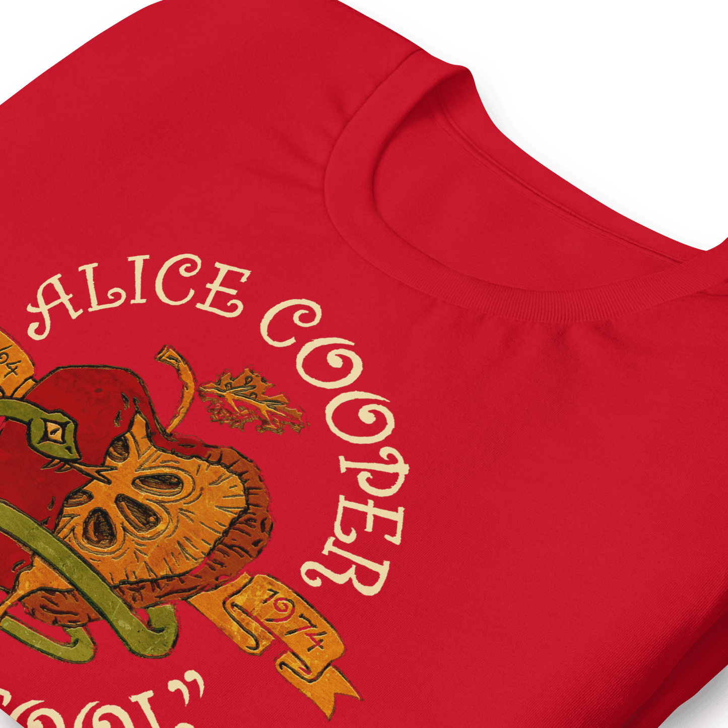 Alice Cooper Old School Jumbo Print Mens T Shirt Red