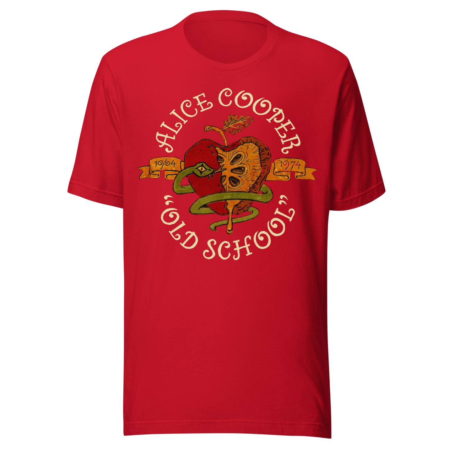 Alice Cooper Old School Jumbo Print Mens T Shirt Red