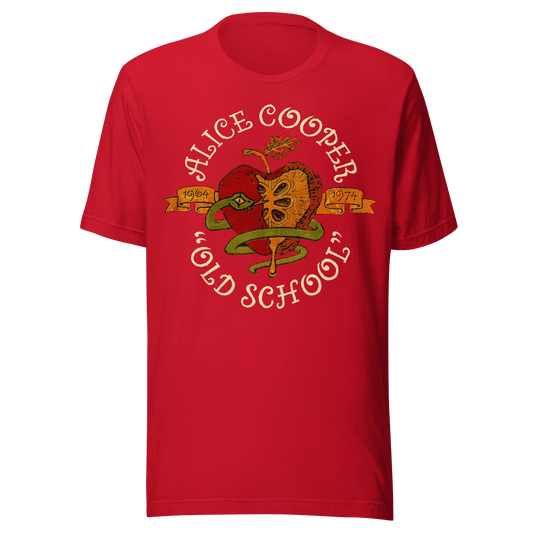 Alice Cooper Old School Jumbo Print Mens T Shirt Red