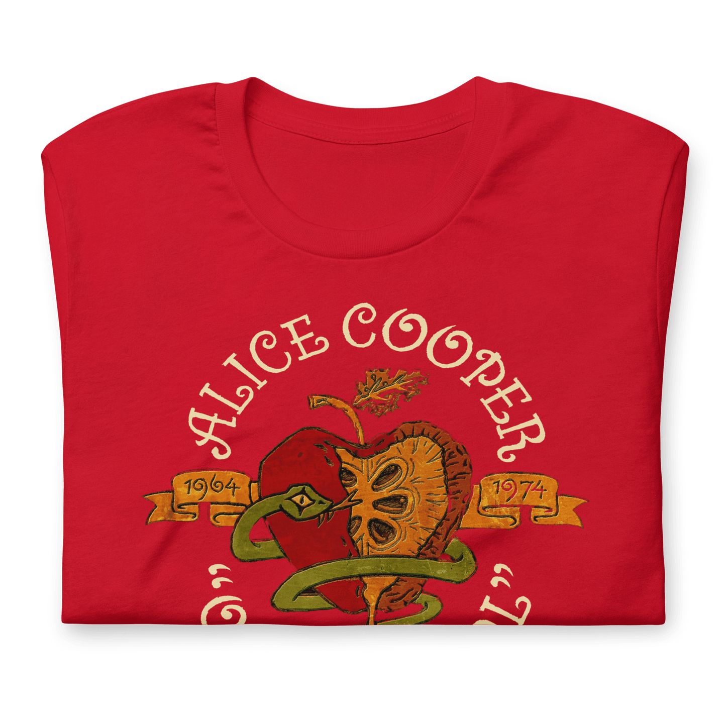 Alice Cooper Old School Jumbo Print Mens T Shirt Red