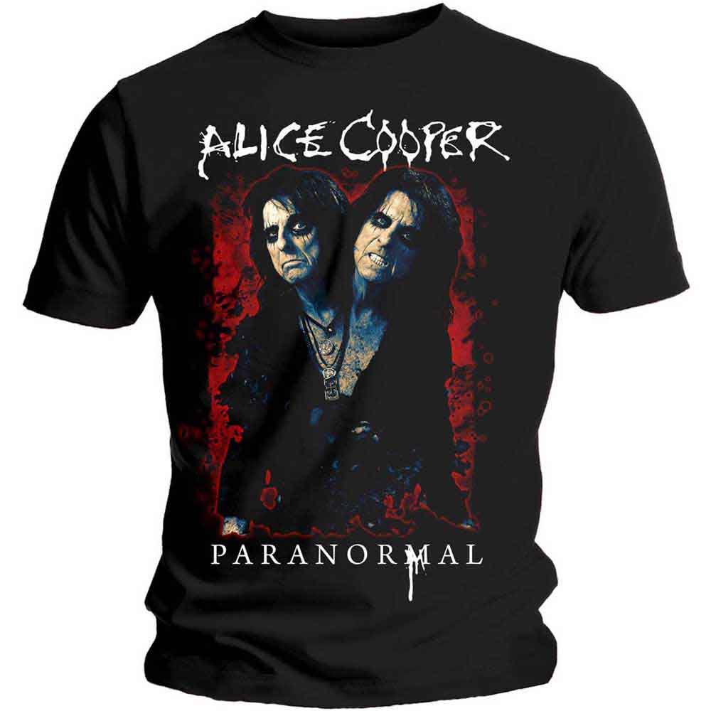 Alice Cooper Paranormal Splatter Mens T Shirt Black