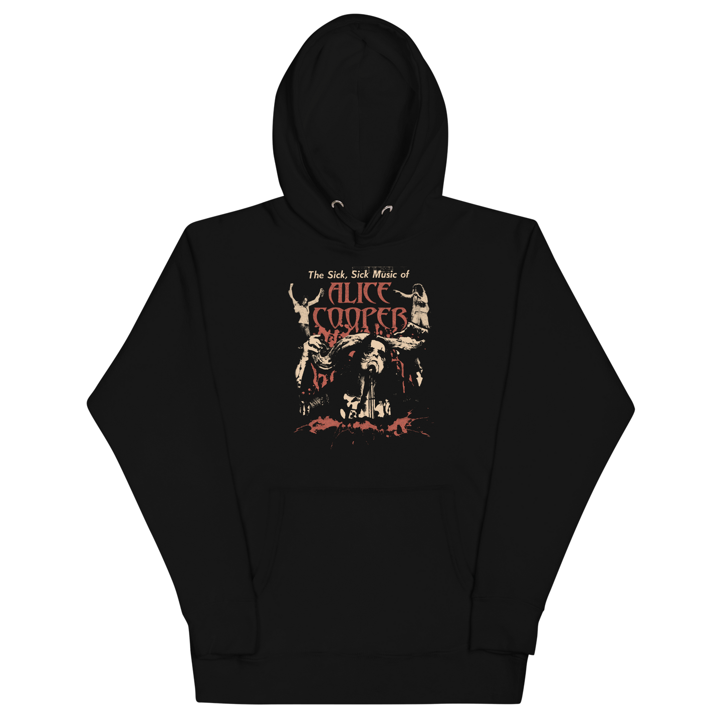Alice Cooper Sick Sick Mens Hoodie Black