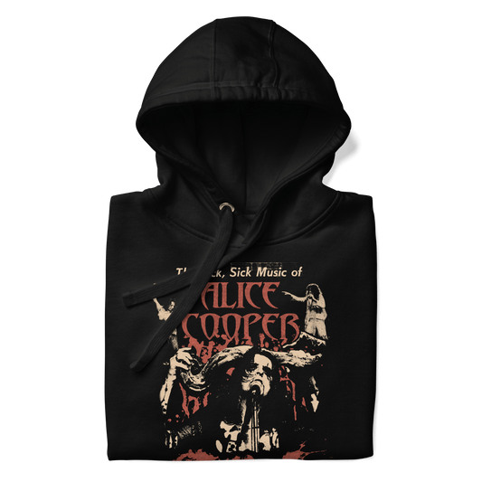 Alice Cooper Sick Sick Mens Hoodie Black