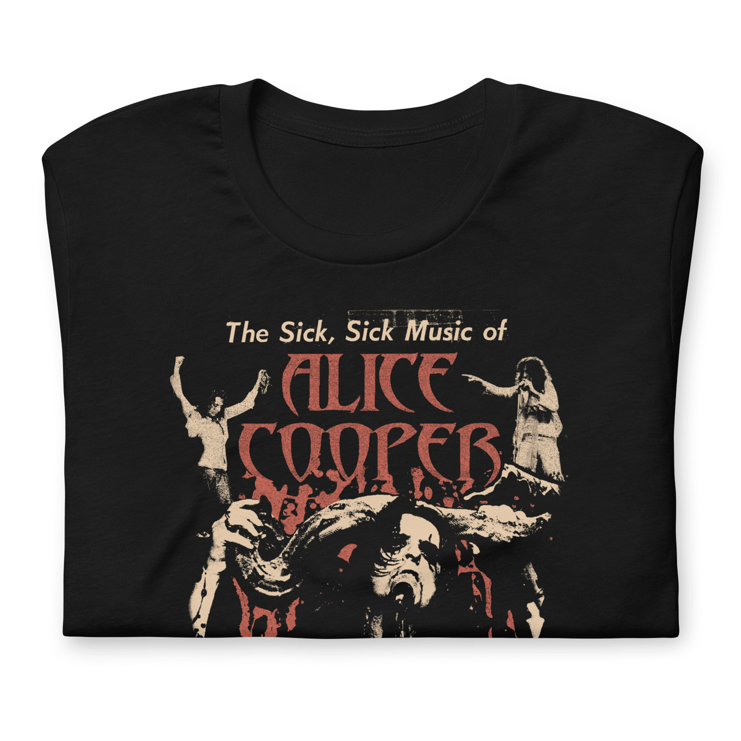 Alice Cooper Sick Sick Jumbo Print Mens T Shirt Black