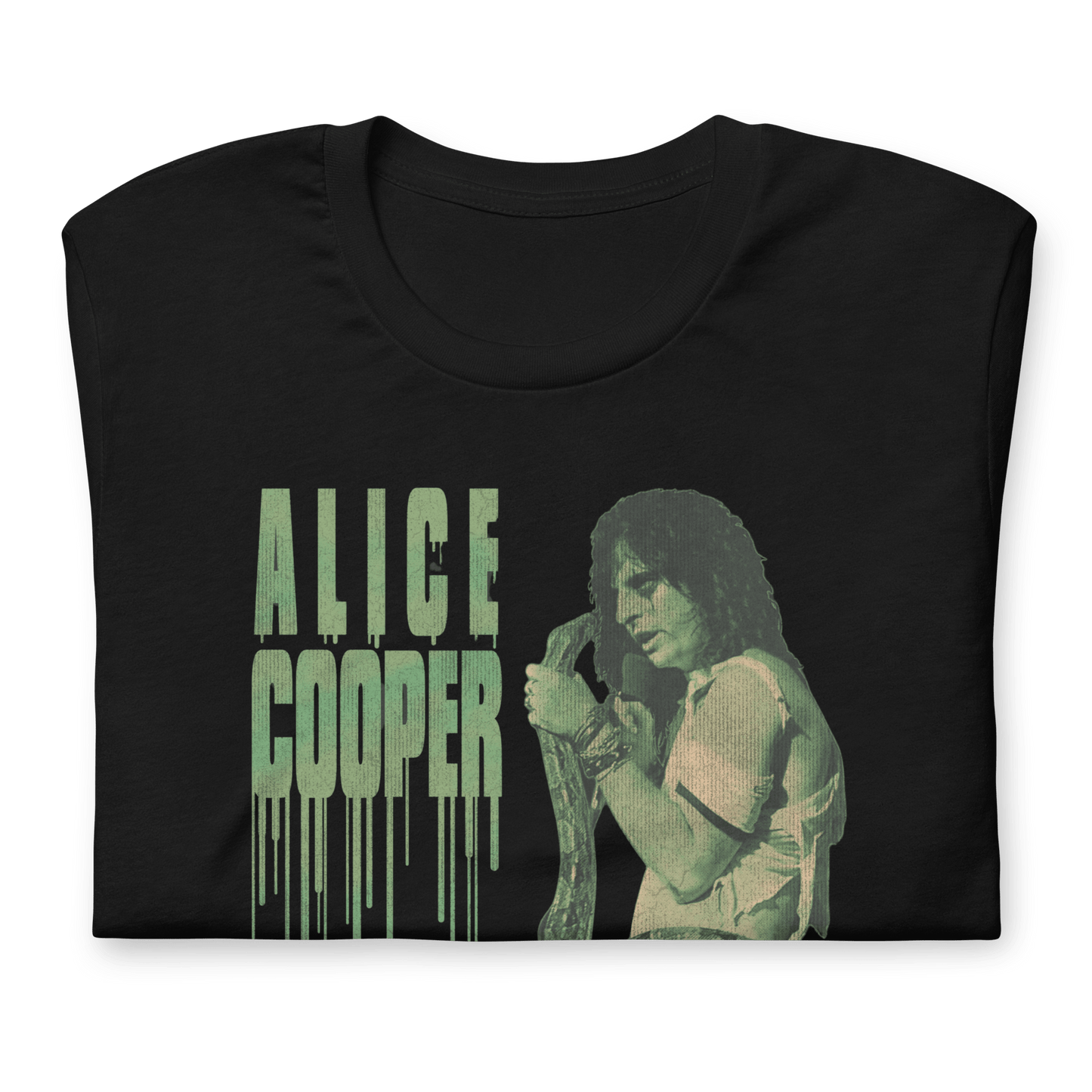 Alice Cooper Vintage 1986 Snake Drip Jumbo Print Mens T Shirt Black