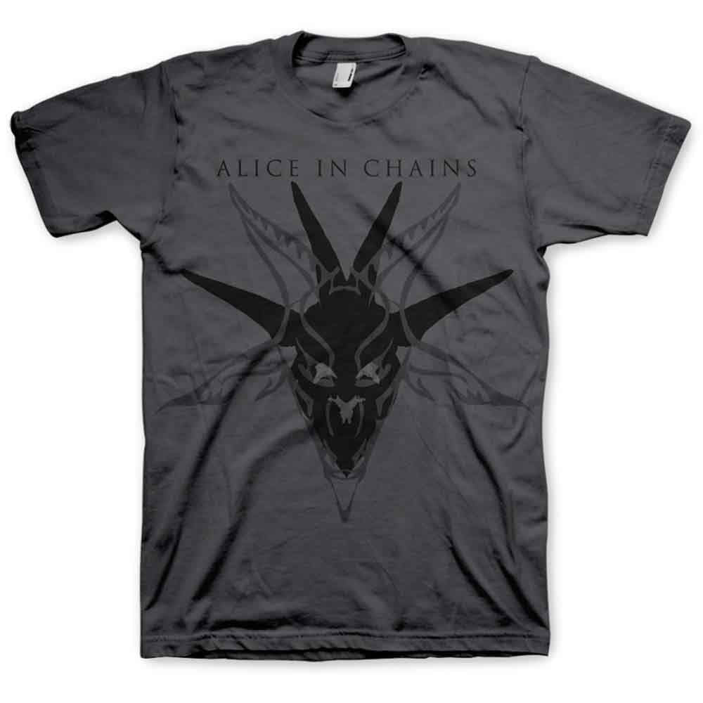 Alice In Chains  Black Skull T Shirt Grey