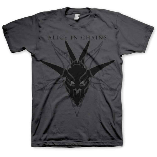 Alice In Chains  Black Skull T Shirt Grey