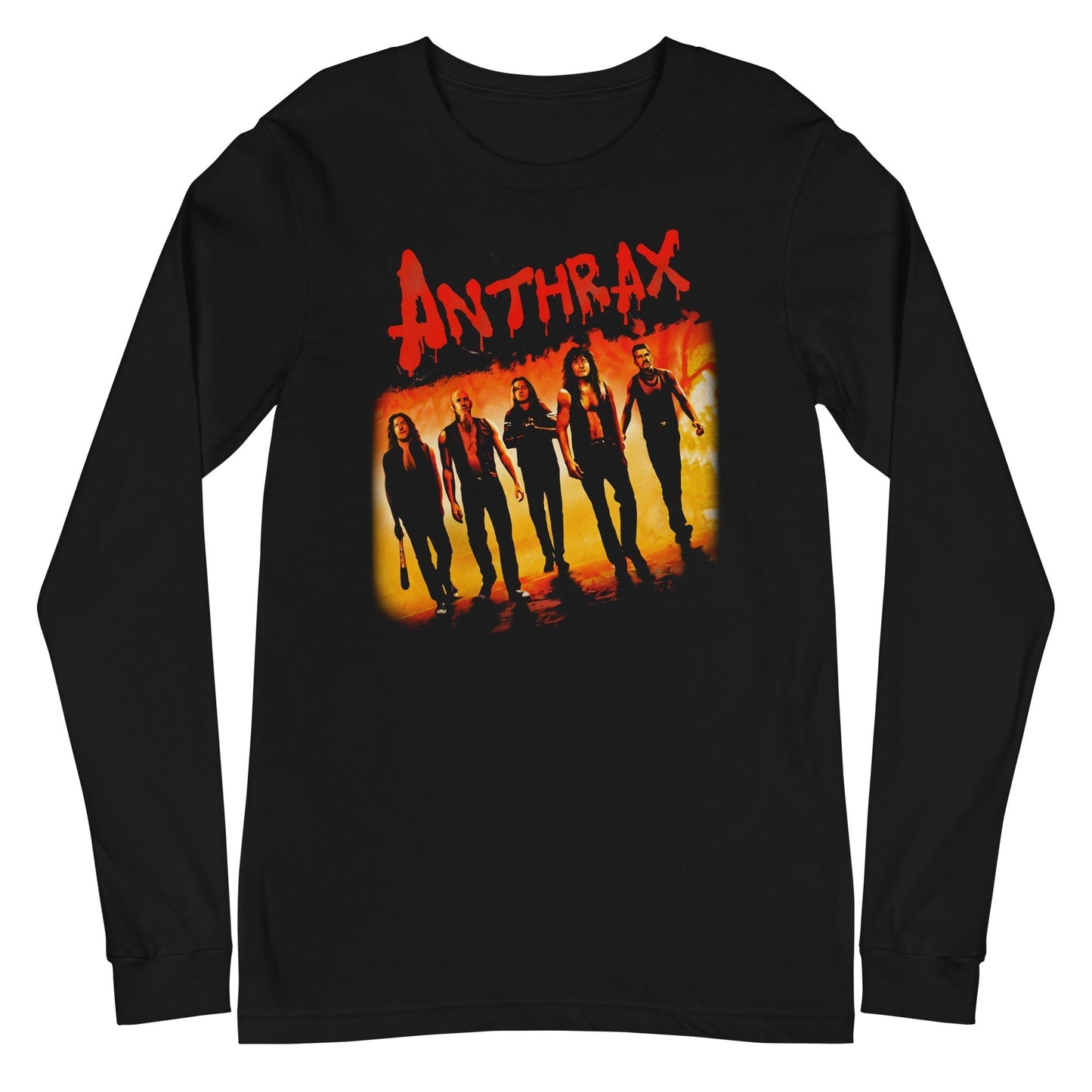 Anthrax Slanted Band Mens Long Sleeve T Shirt Black - clothing by TeeHivey.com