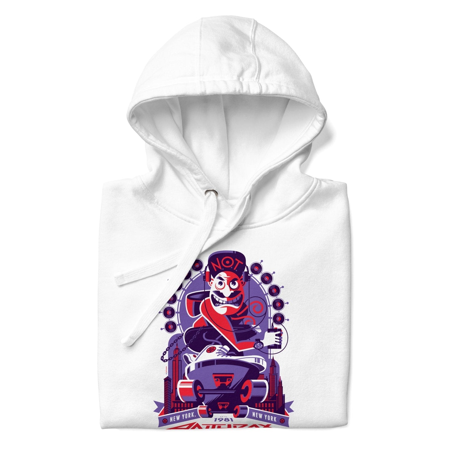 Anthrax New York 81 Classic Mens Hoodie White