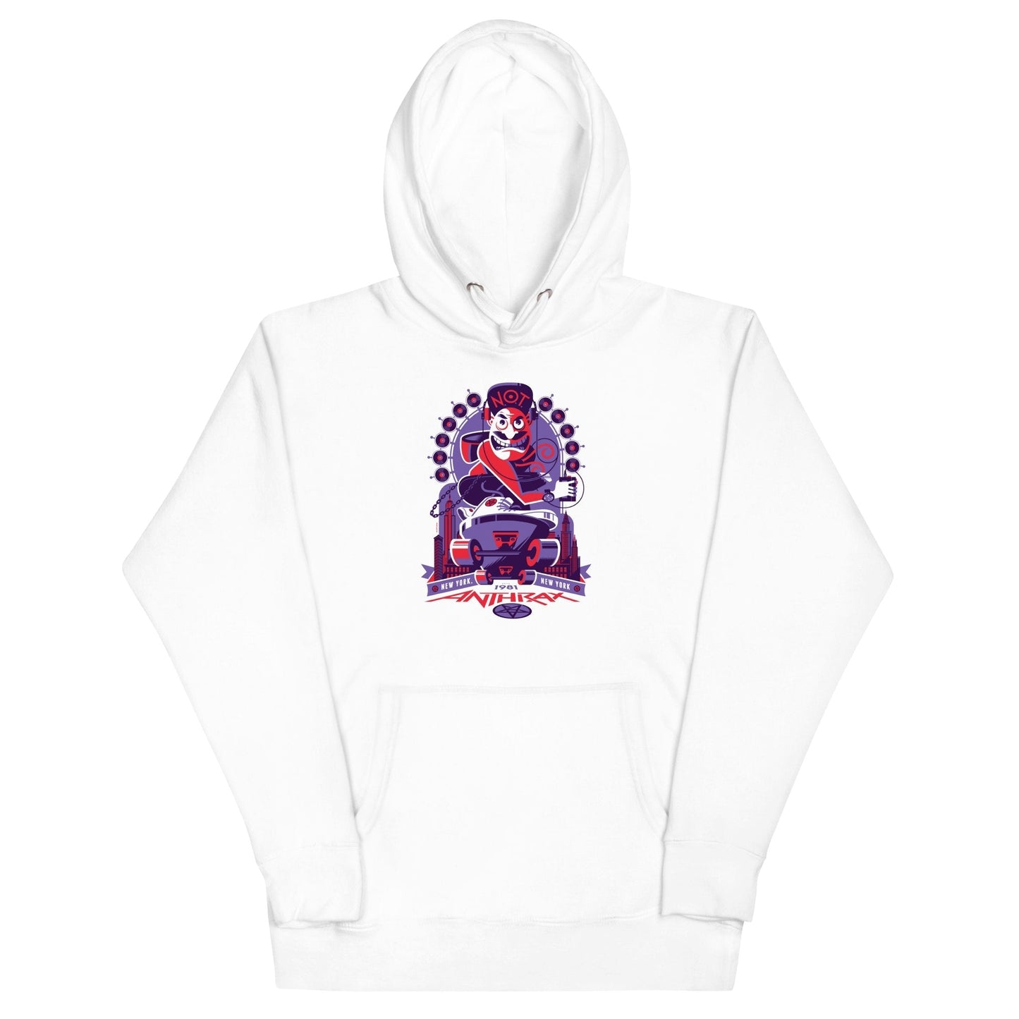 Anthrax New York 81 Classic Mens Hoodie White