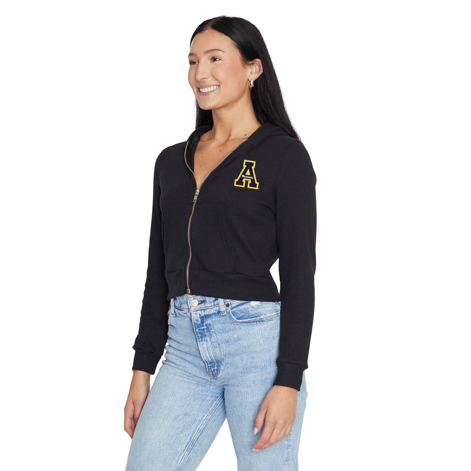 App State Waffle Knit Zip Up Womens Hoodie - clothing by TeeHivey.com (Image 4)