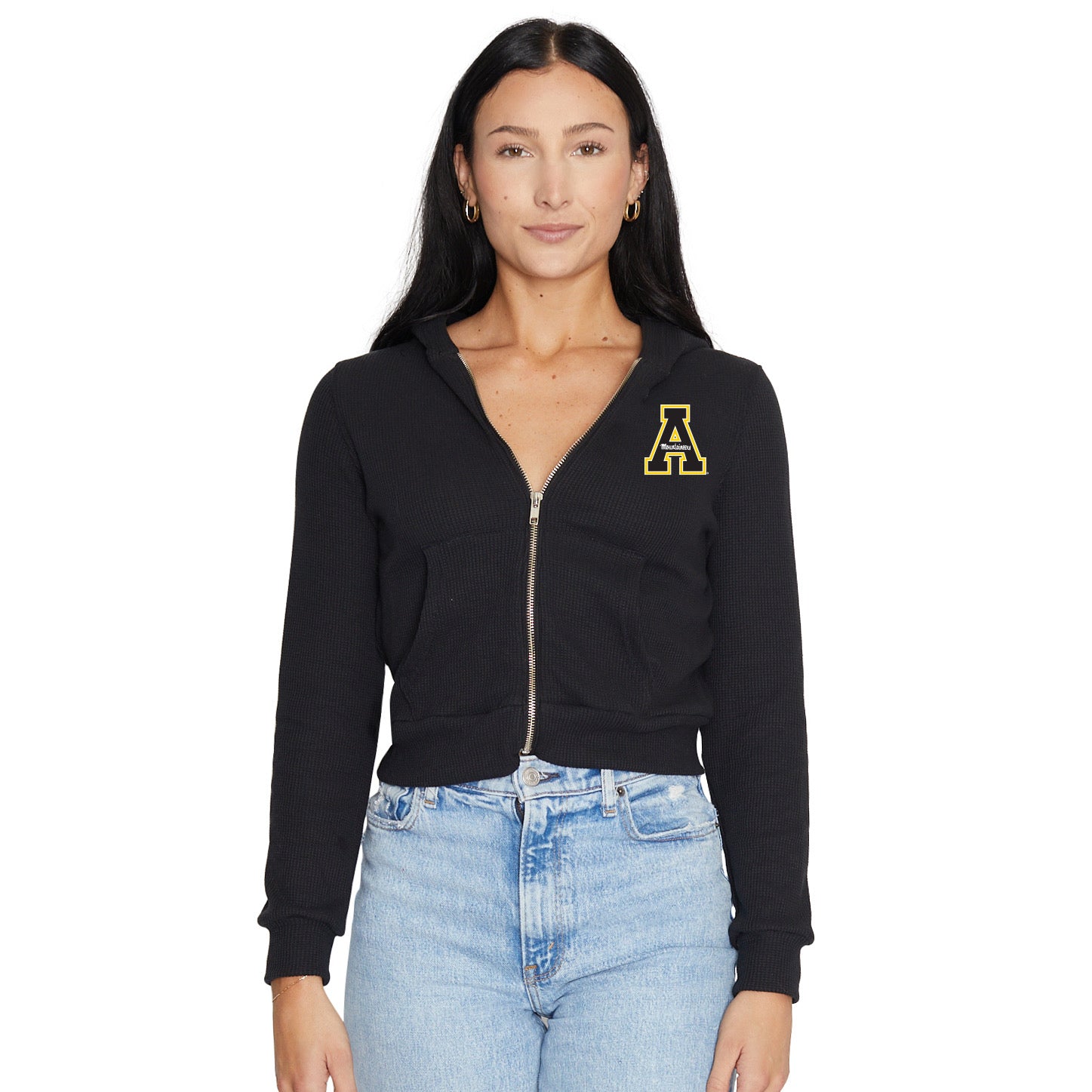 App State Waffle Knit Zip Up Womens Hoodie - clothing by TeeHivey.com (Image 2)