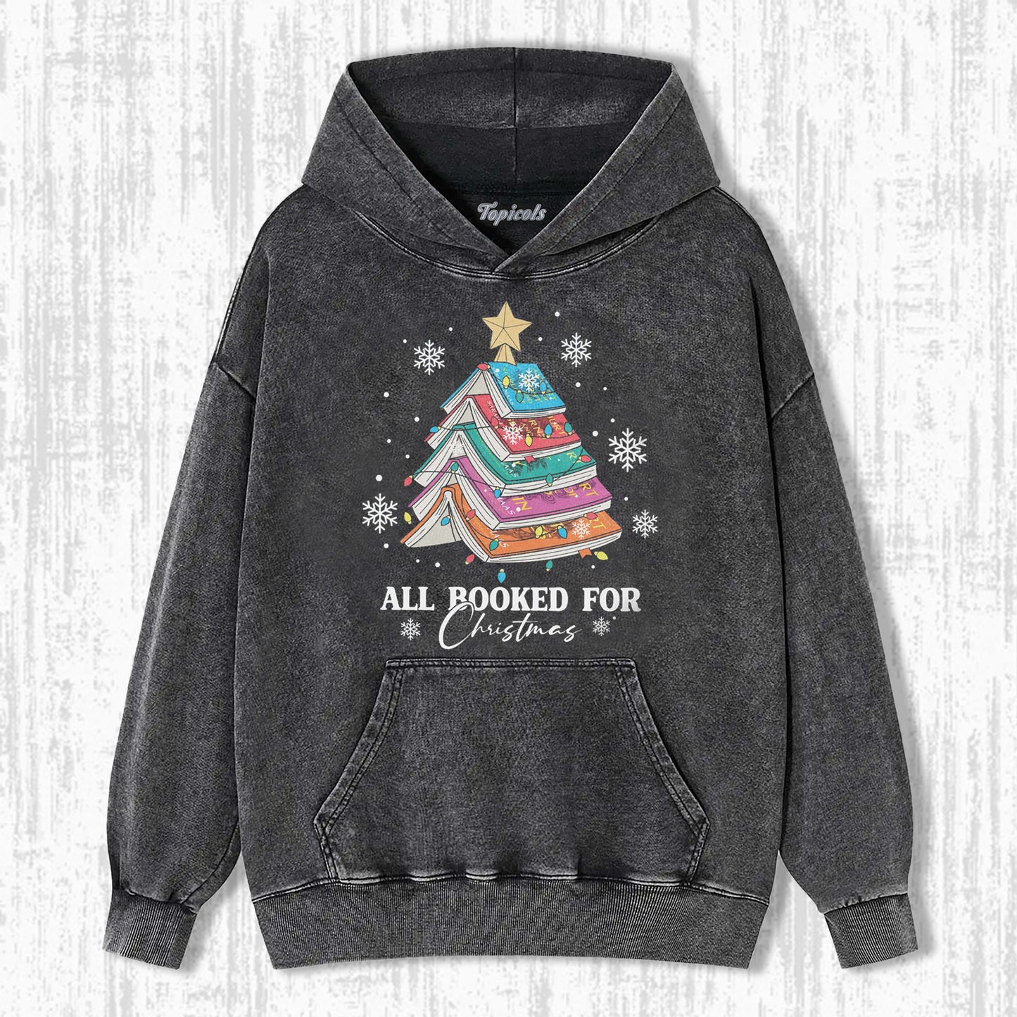 BOOKS CHRISTMAS TREES HOODIE