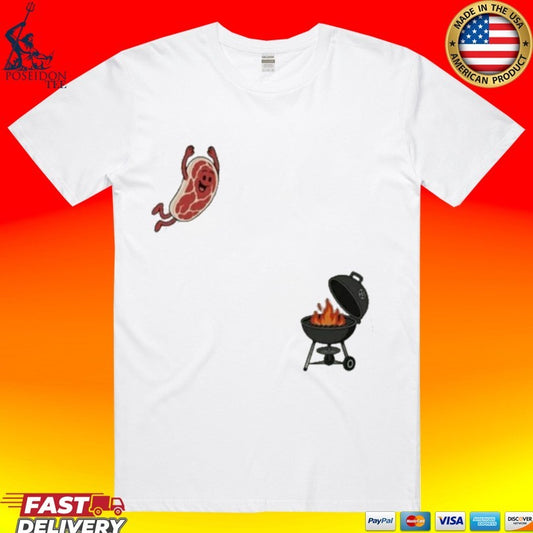 BBQ Jumping Steak Funny 2026 T-shirt
