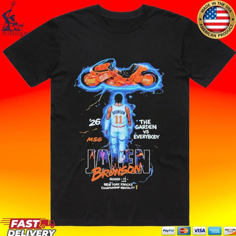 Ben Stiller Knicks Game 5 Jalen Brunson Motorcycle T-shirt
