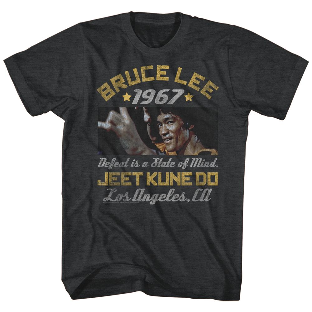 Bruce Lee - Box Smirk - Short Sleeve - Heather - Adult - T-Shirt - clothing by TeeHivey.com