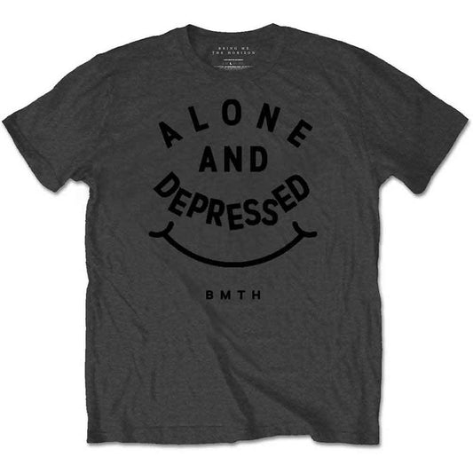 Alone & Depressed T Shirt Grey