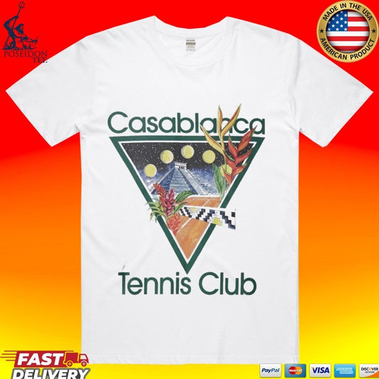 Casablanca Tennis Club Retro Mayan Sport Aesthetic T-shirt