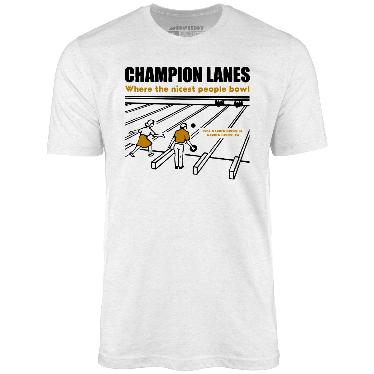 Champion Lanes - Garden Grove, CA - Vintage Bowling Alley - Unisex T-Shirt