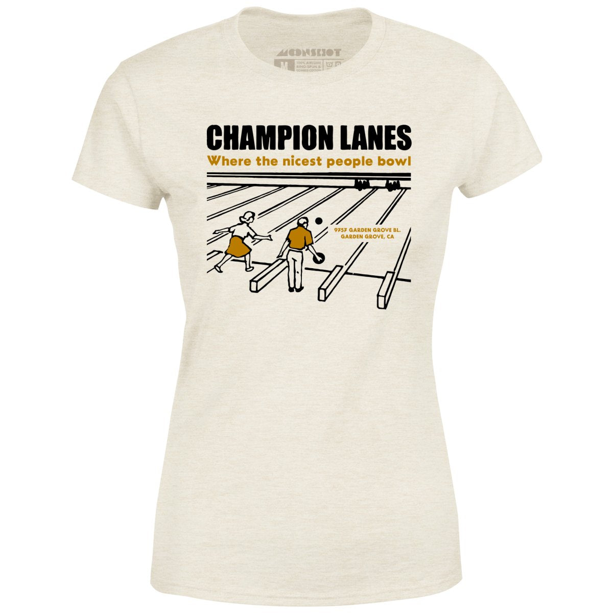 Champion Lanes - Garden Grove, CA - Vintage Bowling Alley - Women's T-Shirt