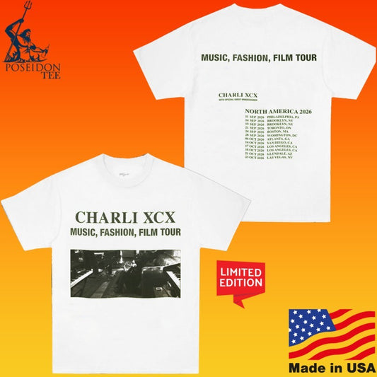 Charli Xcx Music Fashion Film Tour 2026 T-shirt