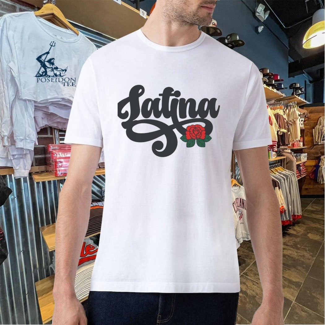 Chingonas Social Club Latina Script Rose T-shirt