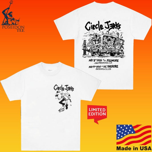 Circle Jerks May 8 2026 San Francisco, Ca T-shirt