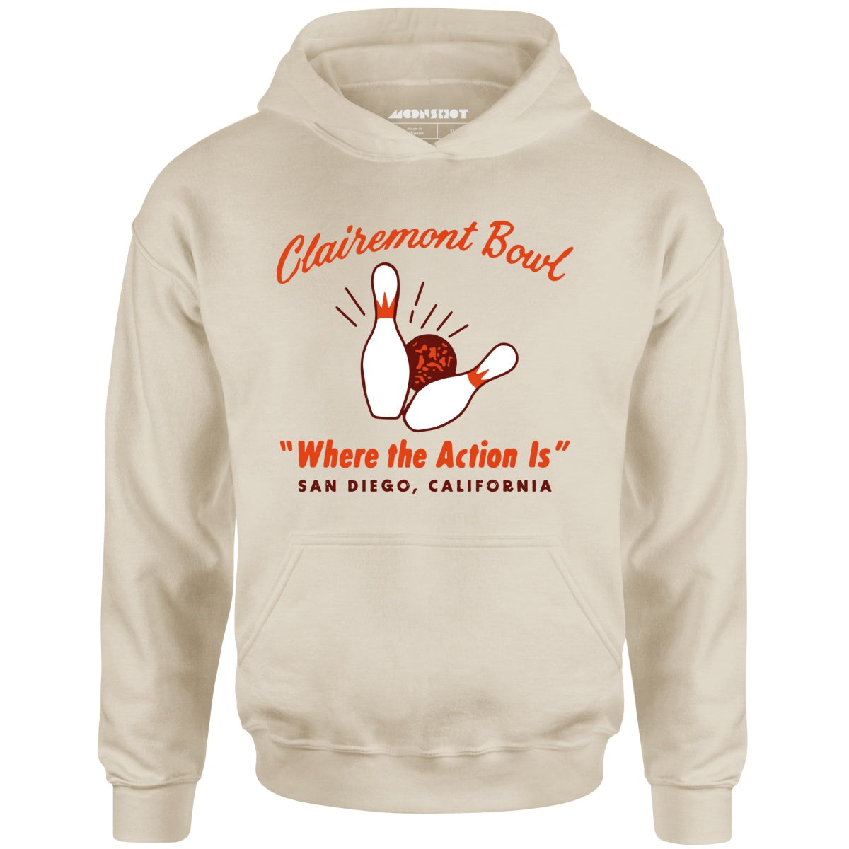 Clairemont Bowl - San Diego, CA - Vintage Bowling Alley - Unisex Hoodie