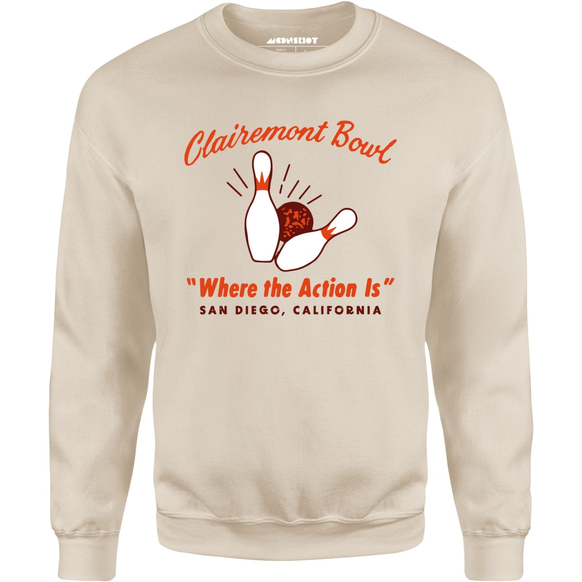 Clairemont Bowl - San Diego, CA - Vintage Bowling Alley - Unisex Sweatshirt