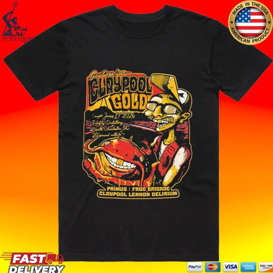 Claypool Gold Primus Frog Brigade Claypool Lennon Delirium T-shirt