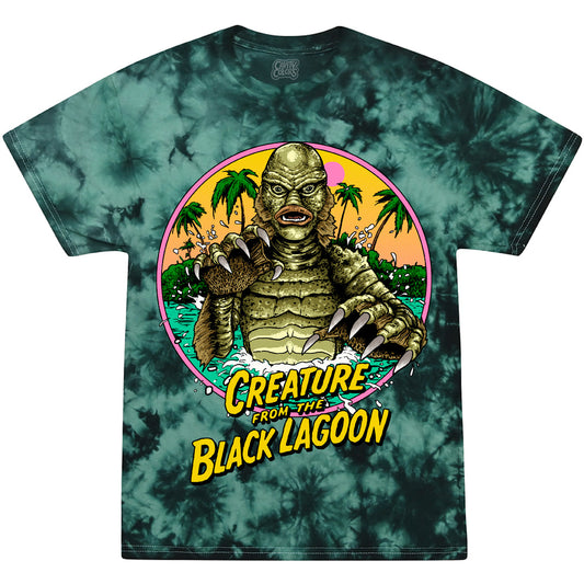 CREATURE FROM THE BLACK LAGOON: BEACHSIDE CREEPINâ€™ - TIE-DYE T-SHIRT (LAGOON TIE-DYE)