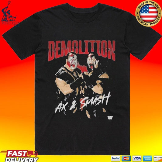 Demolition Ax & Smash Retro Wht T-shirt