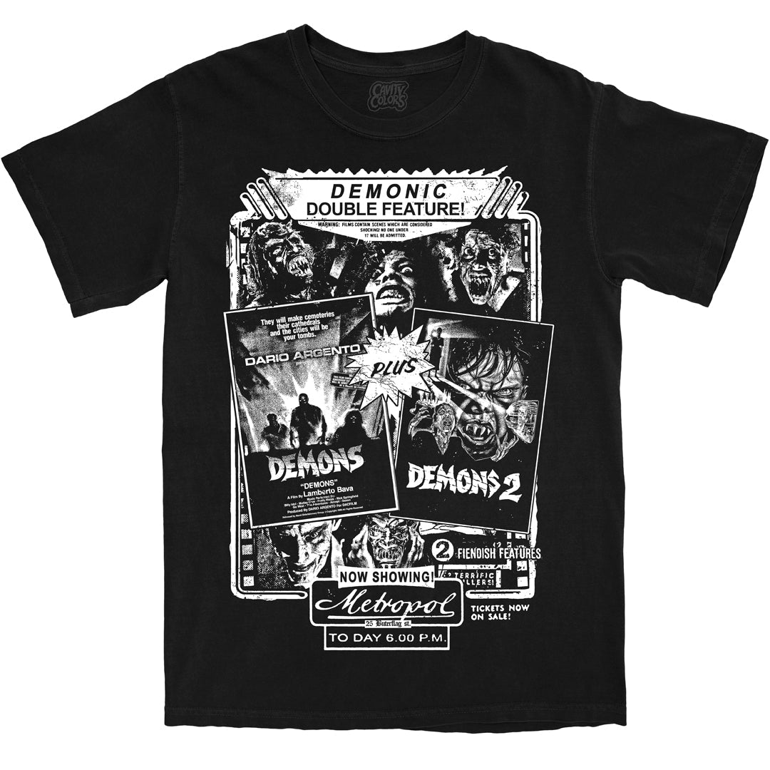 DEMONS DOUBLE FEATURE - T-SHIRT - GLOW IN THE DARK (COMFORT COLORS)