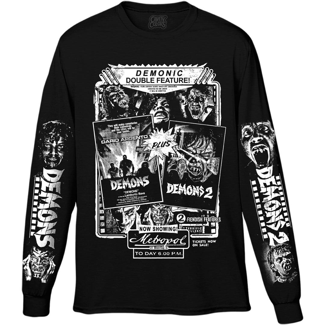 DEMONS DOUBLE FEATURE- LONG SLEEVE SHIRT (GLOW IN THE DARK)
