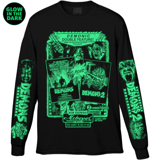 DEMONS DOUBLE FEATURE- LONG SLEEVE SHIRT (GLOW IN THE DARK)