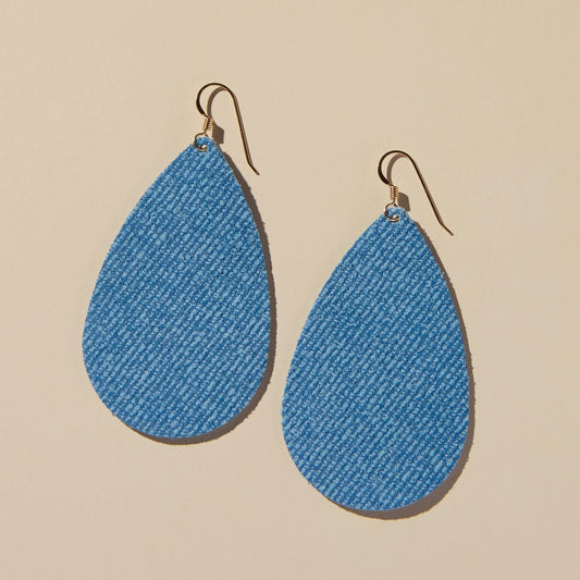 Denim Suede Teardrops