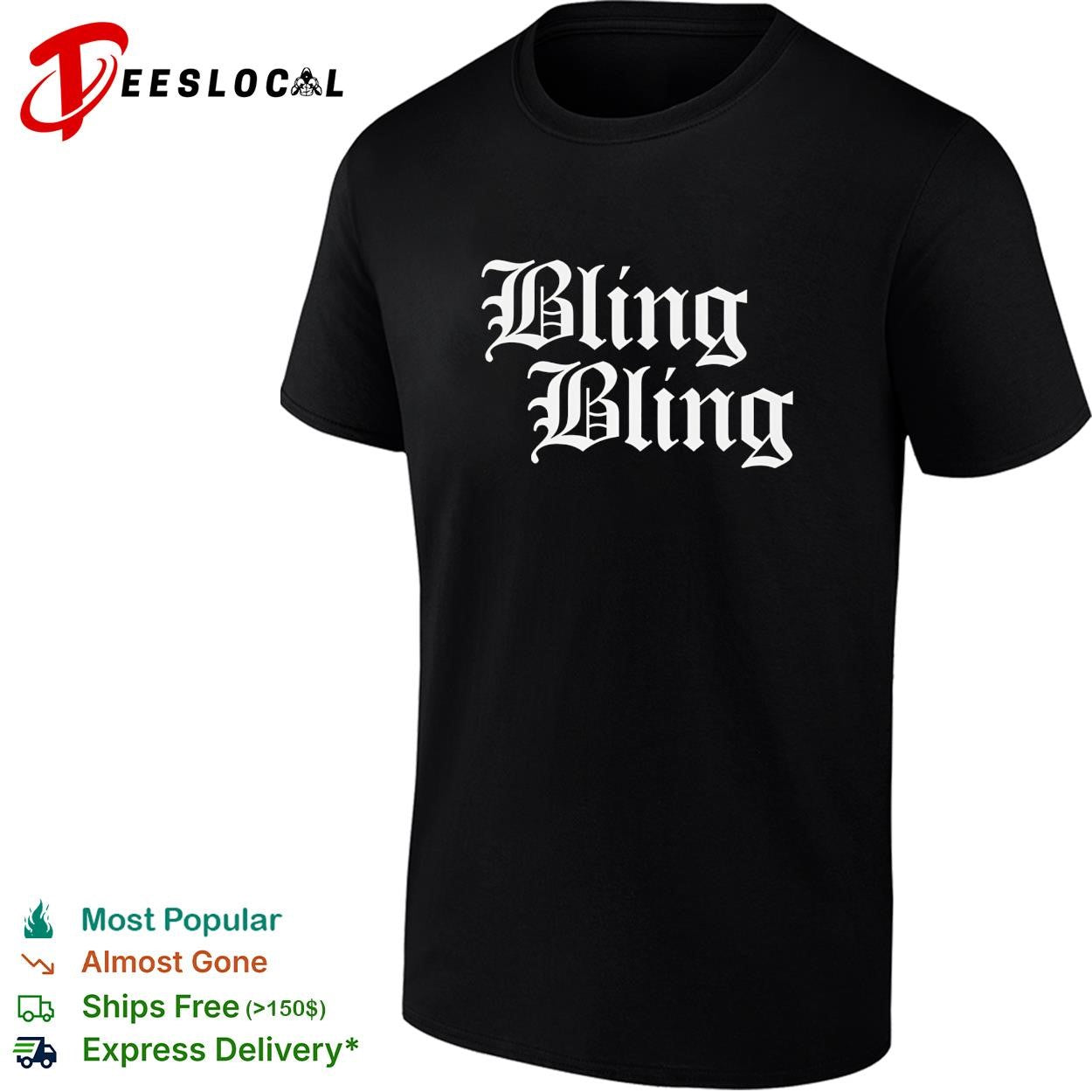 Bling Bling gothic lettering graphic shirt