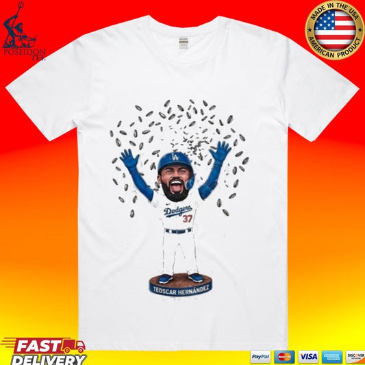 Dodgers Teoscar Hernández Bobblehead Caricature T-shirt