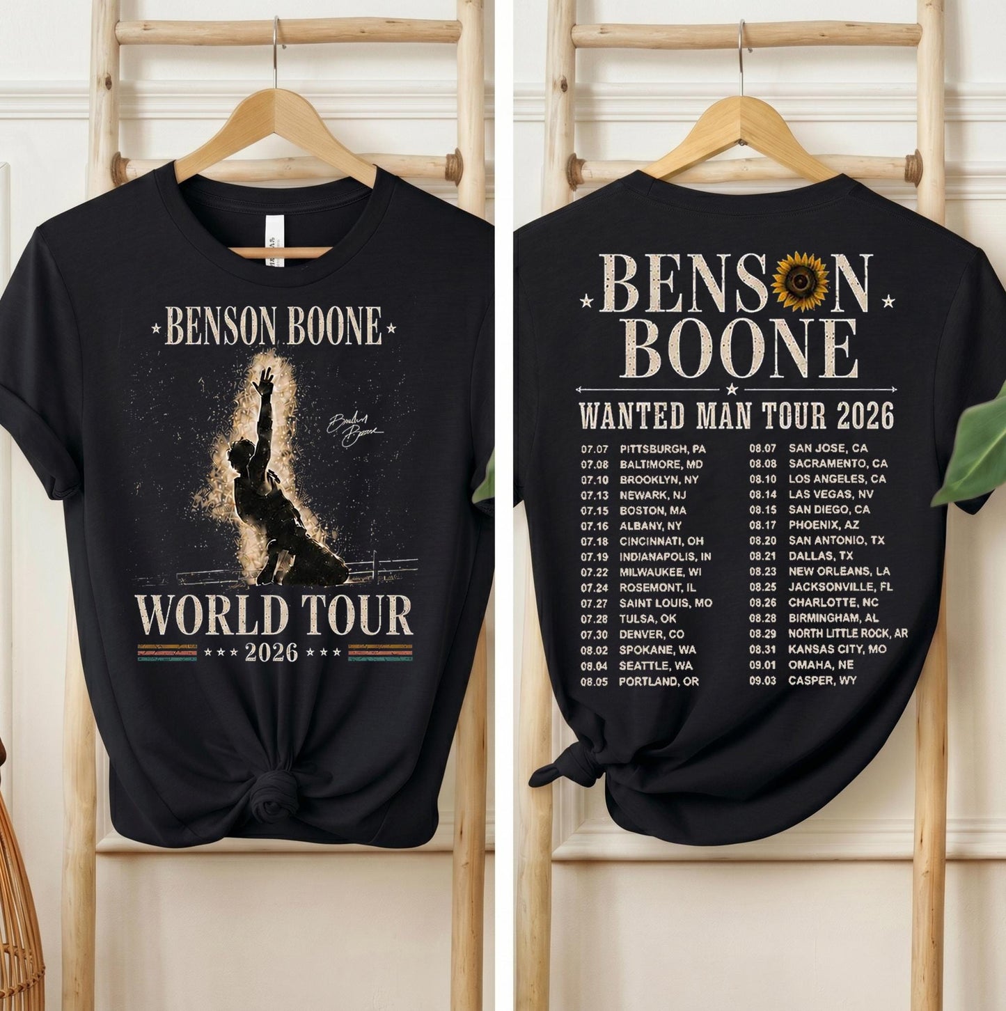 Benson Boone Wanted Man Tour 2026 Benson Boone Concert Tee World Tour Vintage Music Fan (1)
