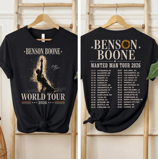 Benson Boone Wanted Man Tour 2026 Benson Boone Concert Tee World Tour Vintage Music Fan (1)