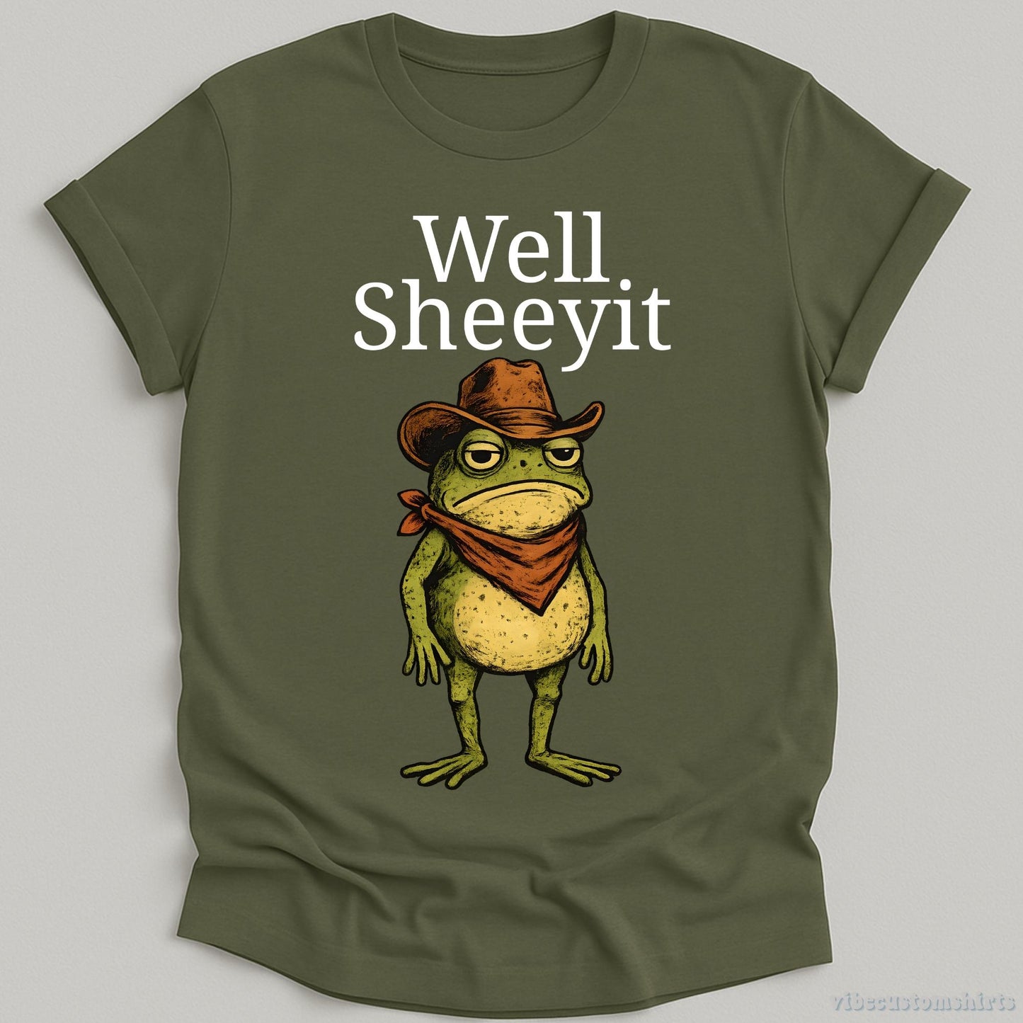 Well Sheeyit Frog Cowboy Southern Western Tee Sarcastic Frog Country Humor Vintage Frog (4)