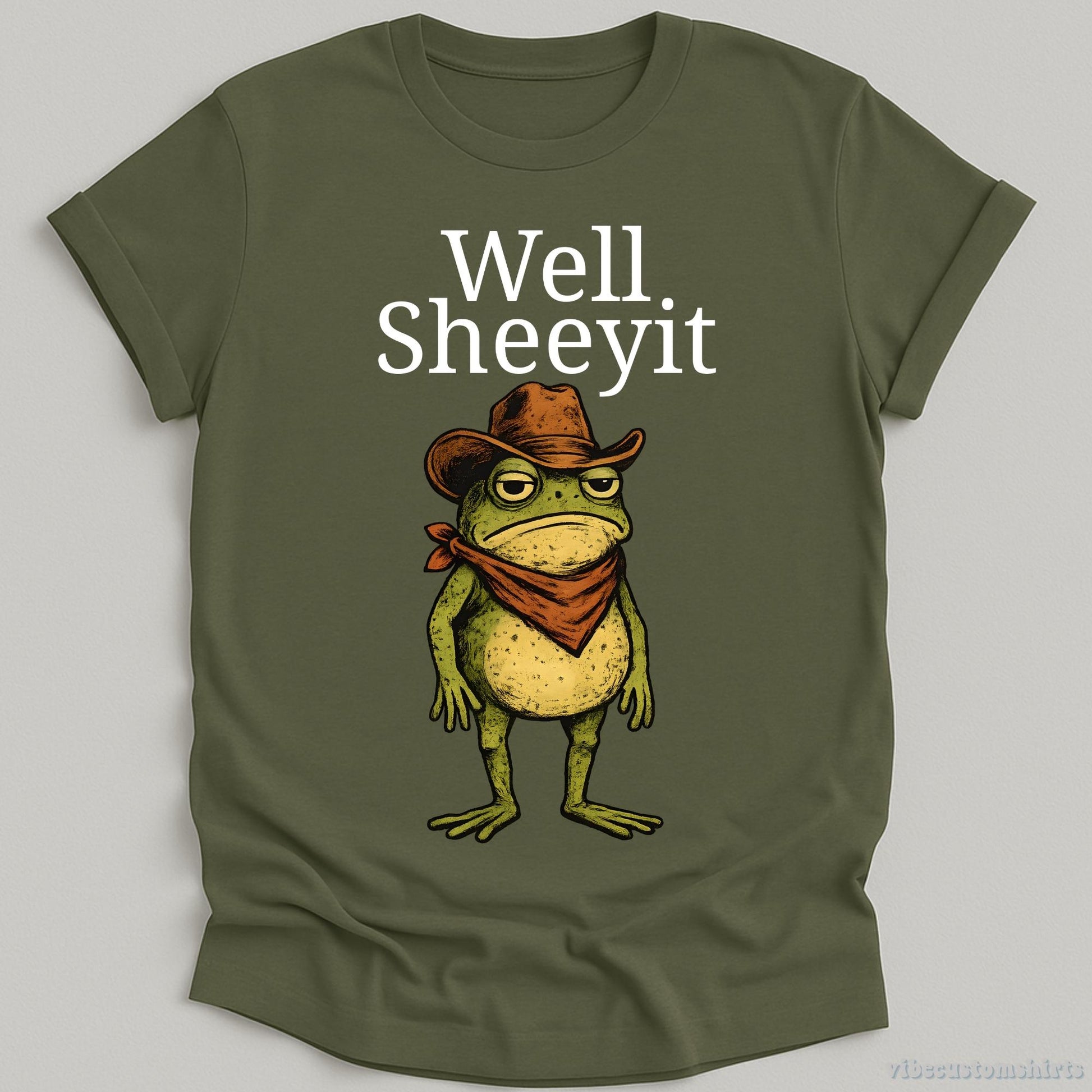 Well Sheeyit Frog Cowboy Southern Western Tee Sarcastic Frog Country Humor Vintage Frog (4)